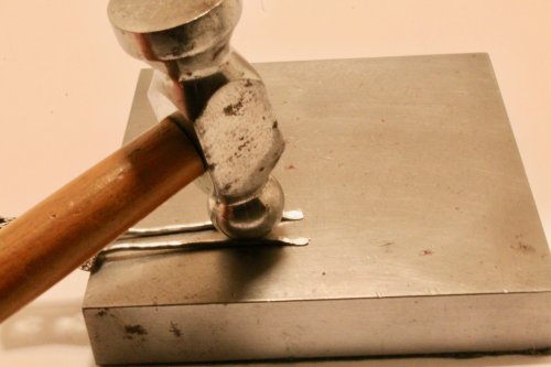 Judy Freyer Thompson's Elegant Earrings Take 2 - , Contemporary Wire Jewelry, Filing, Finishing, Forging, Forging Jewelry, Jewelry Forging, Drilling, Drill, hammer into paddles